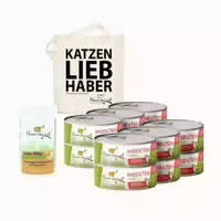 I Love My Cat Futterset für Katzen mit Durchfall Nassfutter Gastro Relax Pulver Jutebeutel
