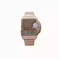 Digitale Armbanduhr Großer Sprachknopf Metallzugband Rose 1 st