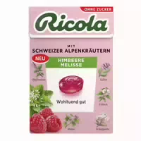 Ricola Himbeere Melisse Bonbons ohne Zucker Box