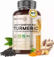 Myvial Bio Kurkuma mit Schwarzem Bio Pfeffer Komplex Kapseln Curcumin 2360 mg Hochdosiert