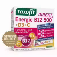 Taxofit Energie B12 500 D3 C Direkt Granulat 20 Beutel