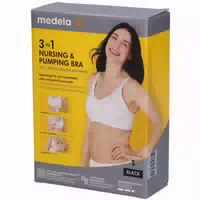 Medela 3 in 1 Still und Abpump Bh Schwarz, Gr Xxl