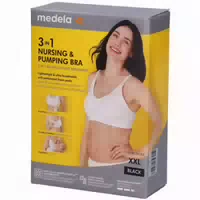 Medela 3 in 1 Still und Abpump Bh Schwarz, Gr Xxl