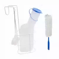 Medi Inn Urinflasche Pp 1000 Ml, Für Männer, Milchig Mit Betthalter Und Reinigungsbürste