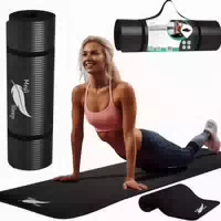 Medi Sleep Fitnessmatte 183 X 61 X 1 cm Schwarz mit Tragegurt