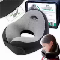 Medi Sleep Kinder Reisekissen aus Memory Schaum Schwarz Grau