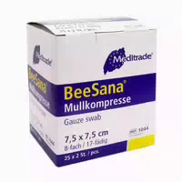 Meditrade Beesana Mullkompresse Steril, 8 Fach, 7,5 X 7,5 Cm, 25 X 2 Stk 25 P