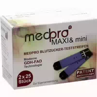 Medpro Maxi & Mini Blutzucker Teststreifen 2x25 St Teststreifen