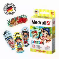 Medrull Kinderpflaster mit Piraten, Tattoo Pflaster, Hyperallergen, Wasserabweisend