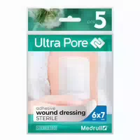 Medrull Ultra Pore Steriler, Selbstklebender Wundverband Wund Pflaster 6 X 7cm, 5er Pack