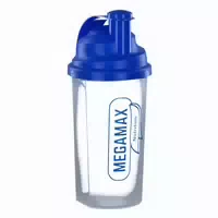 Megamax Nutrition Mixbecher mit Siebeinsatz Blau