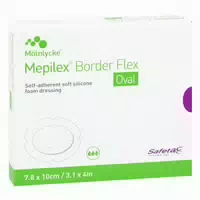 Mepilex Border Flex Schaumverb Haft 7,8x10 cm Oval 5 st