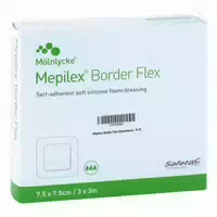 Mepilex Border Flex Schaumverb Haftend 7,5x7,5 Cm 10 St Verband