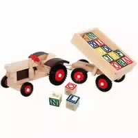 Bino & Mertens Tracki Bobo Traktor mit Abc Anhänger