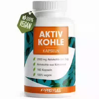 Profuel Aktivkohle Kapseln Optimal Hochdosiert mit 2000 mg Aktivkohle aus Kokosnuss Pro Tag