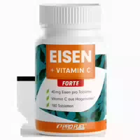 Profuel Eisen Tabletten mit Natürlichem Vitamin C, 40mg Eisen & 40mg Vitamin C 180 Kapseln