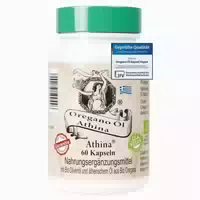 Athina Oregano Öl Vegan Bio 1 X 60 Kapseln I 100 mg Athina Wildes Berg Oregano Öl I Origanum Vulgare Hirtum aus Griechenland I 80% Carvacrol I Reine & Natürliche Zutaten 60 st