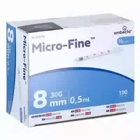 Micro Fine Insulinspritze U40 8 mm 100 st