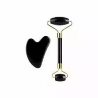 Misslady Face Roller With Scraping Board Gua Sha Massage Set 2stück Set Black