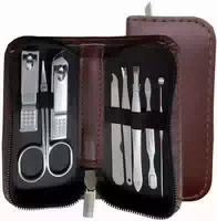 Manikür Set 9 Tlg mit Etui Braun