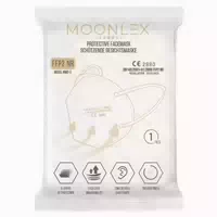 Moonlex Ffp2 Maske 5 Lagig Einzeln Foliert Weiß Made in Europe 10 st