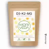 Moriveda Vegane Vitamin D3 K2 Magnesium Kapseln – 7000 I E D3, 200 Μg K2 Mk7, Laborgeprüft