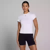 Mp Damen Basics Körperbetontes Kurzarm Crop T Shirt – Weiß Xxl