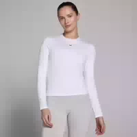Mp Damen Basics Körperbetontes Langarm T Shirt – Weiß Xxs
