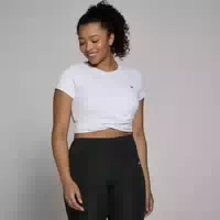 Mp Damen Power Kurzarm Crop Top — Weiß Xxs