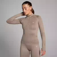 Mp Damen Shape Nahtlose Jacke Mit Durchgehendem Reißverschluss – Helles Graubraun Xs