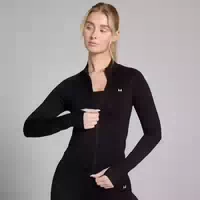 Mp Damen Shape Nahtlose Jacke mit Durchgehendem Reißverschluss – Schwarz S