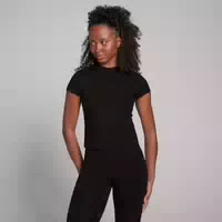 Mp Damen Tempo Body Fit Kurzarm T Shirt – Schwarz Xl