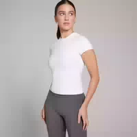 Mp Damen Tempo Body Fit Kurzarm T Shirt – Weiß Xs