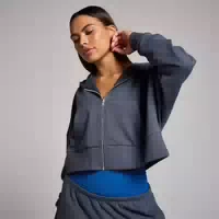 Mp Damen Tempo Crop Kapuzenpulli Mit Durchgehendem Reißverschluss – Mitternacht Xxl