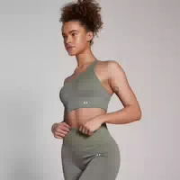 Mp Damen Tempo Rib Nahtloser Asymmetrischer Bh – Moosgrün Xxl