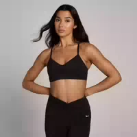 Mp Damen Tempo Sport Bh Mit Geraffter Vorderseite – Schwarz M