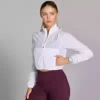Mp Damen Velocity Slim Fit Crop Windbreaker für Damen – Weiß S