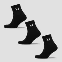 Mp Unisex Ankle Socks 3 Pack Black Uk 6 8