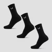 Mp Unisex Crew Socks 3 Pack Black Uk 6 8