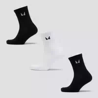 Mp Unisex Crew Socks 3 Pack Black White Uk 2 5