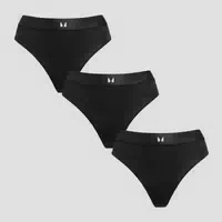 Mp Womens Mid Rise Bikini Brief 3 Pack Black Xs