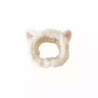 Msblossom Face Wash Cat Ribbon Headband 1stück White