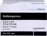 Mullkompressen 7,5 X 7,5 cm Steril 50 X 2 Kompressen