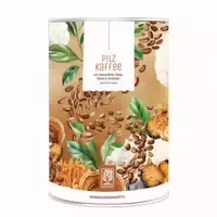 Pilzkaffee mit Löwenmähne, Chaga, Reishi & Cordyceps Koffeinhaltiges Kaffeepulver 30 Portionen aus 150 g Veganem Getränkepulver Naturtreu 150 g