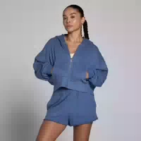 Mp Damen Leichter Loopback Hoodie Mit Durchgehendem Reißverschluss – Slate Blue L