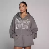 Mp Damen Lift Graphic Lifestyle Hoodie mit Reißverschluss Dunkle Trüffel Xs