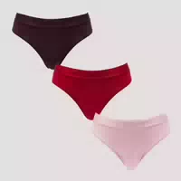 Mp Damen Mid Rise Bikini Slip 3er Pack Blush Rosenrot Karamell m