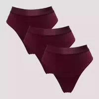 Mp Damen Tanga Mit Mittelhohem Bund 3er Packung – Dunkle Beere Xs