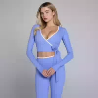 Mp Damen Tempo Kontrast Wickel Top Kornblumenblau Xxl