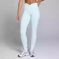 Mp Damen Tempo Leggings Mit Geraffter Vorderseite – Babyblau Xxl